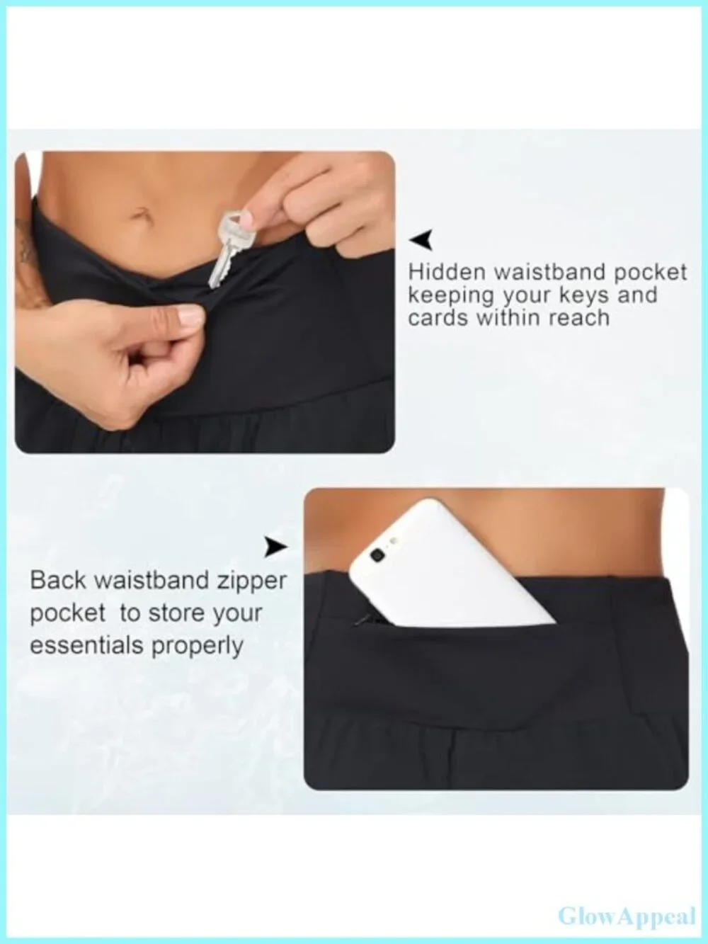 High Waisted Running Shorts Quick Dry Workout Shorts with Zipper Pockets